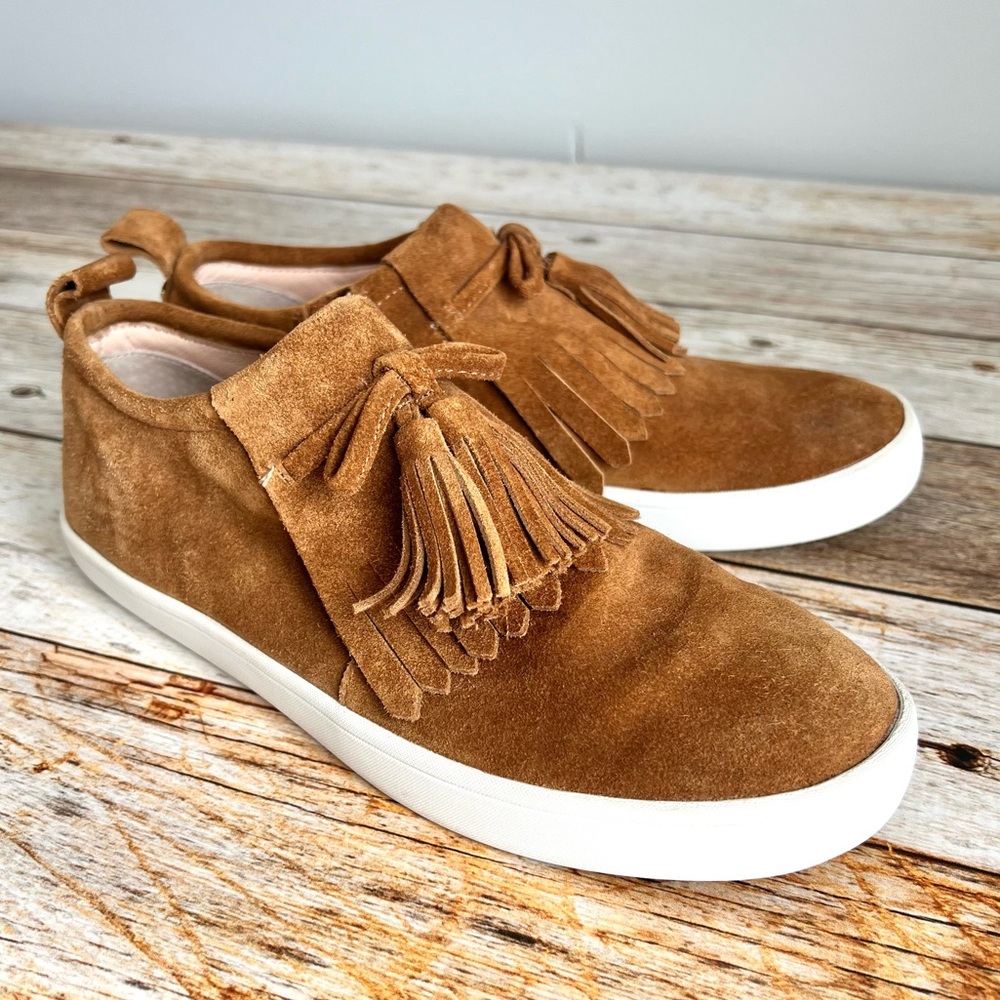 Kate Spade “Lenna” Brown Suede Tassel Sneaker, Size 7